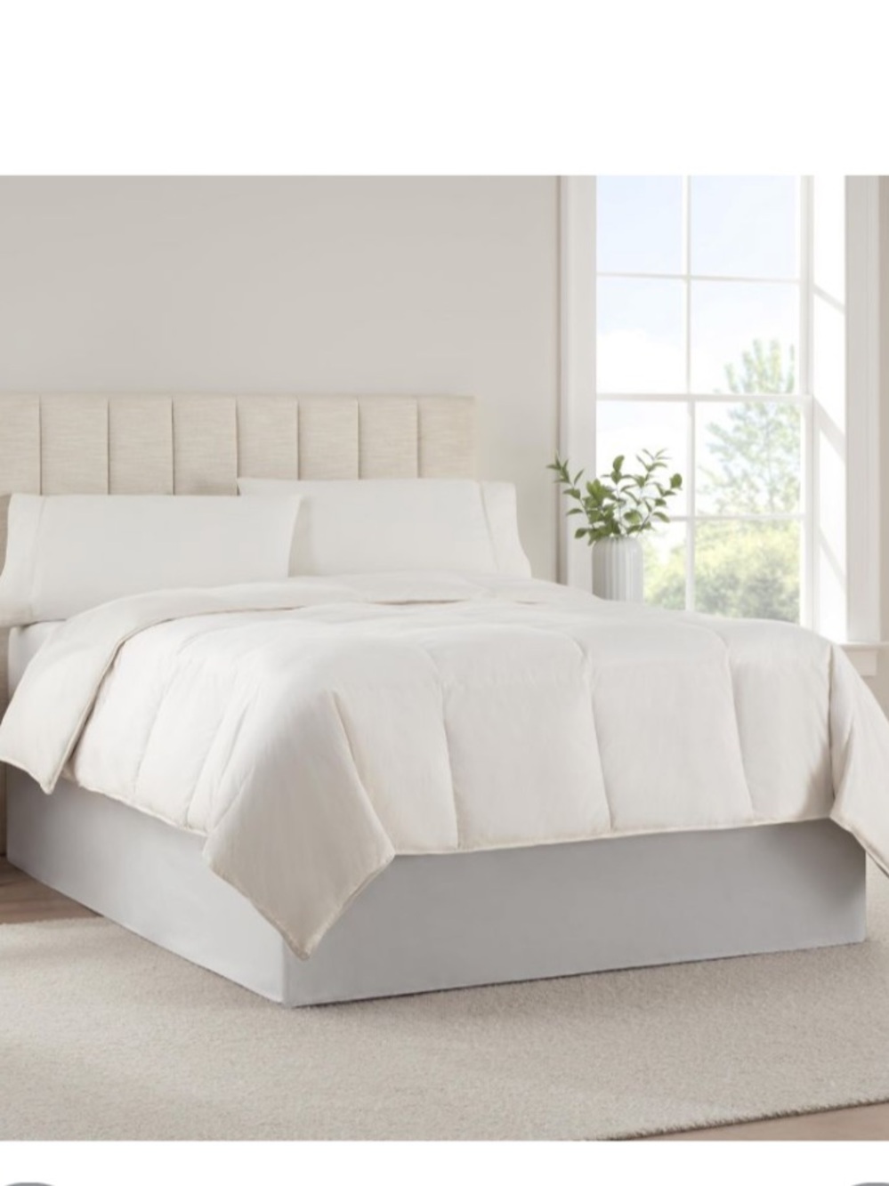 QUEEN SIZE Modern BedSkirt Dust Ruffle 13” Drop Machine Washable - LIGHT GRAY